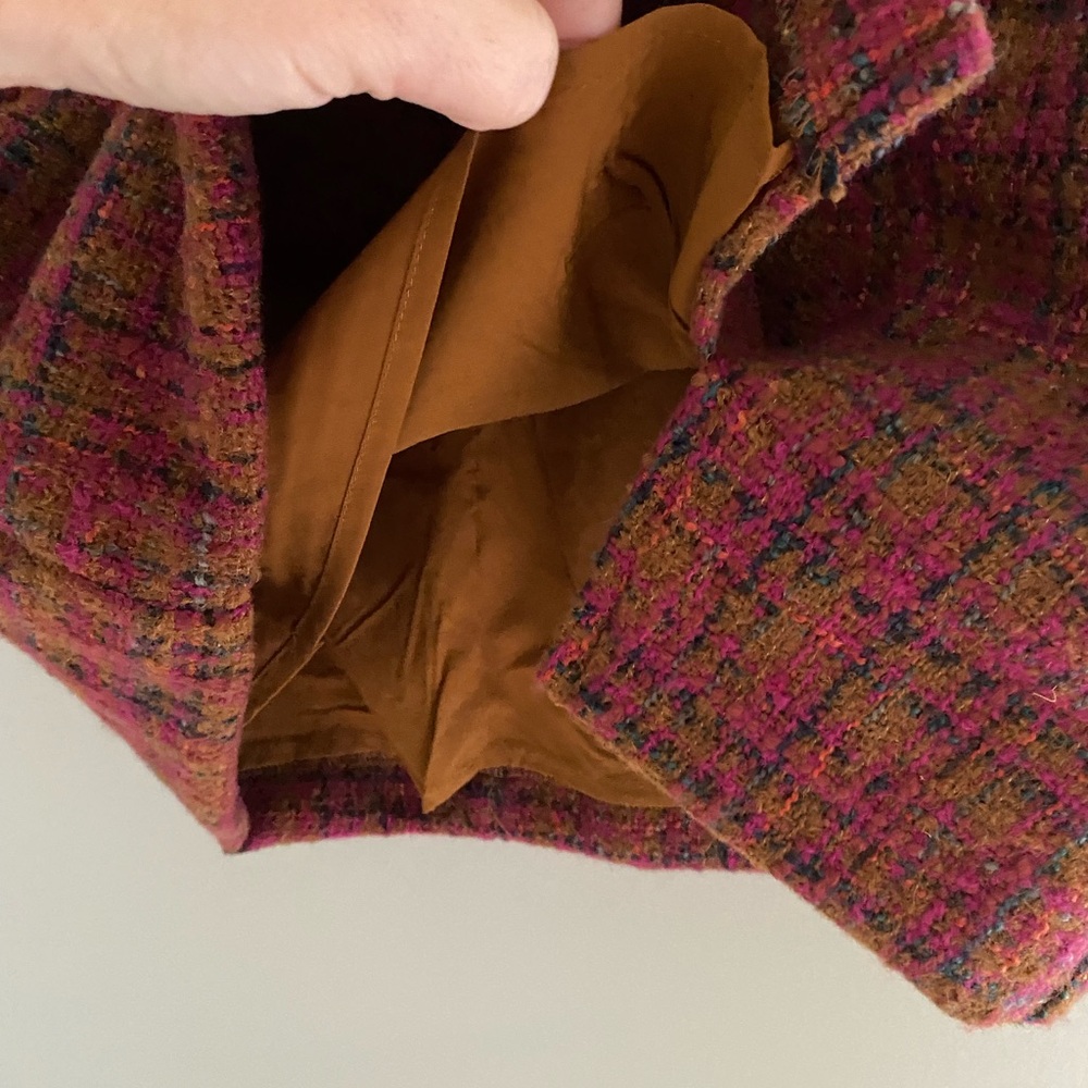 New‎ Skies Are Blue burgundy and brown tweed  mini skirt Christmas gift Holiday - Picture 5 of 10